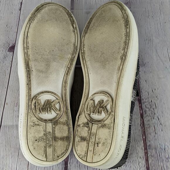 MICHAEL KORS Keaton Striped Sequin Slip-On, Black/Silvertone - Picture 7 of 9